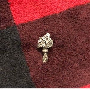 Silver Flower Bouquet Pin